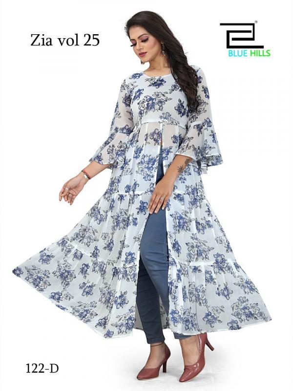 Blue Hills Zia Vol 25 Printed Georgette Kurti Collection